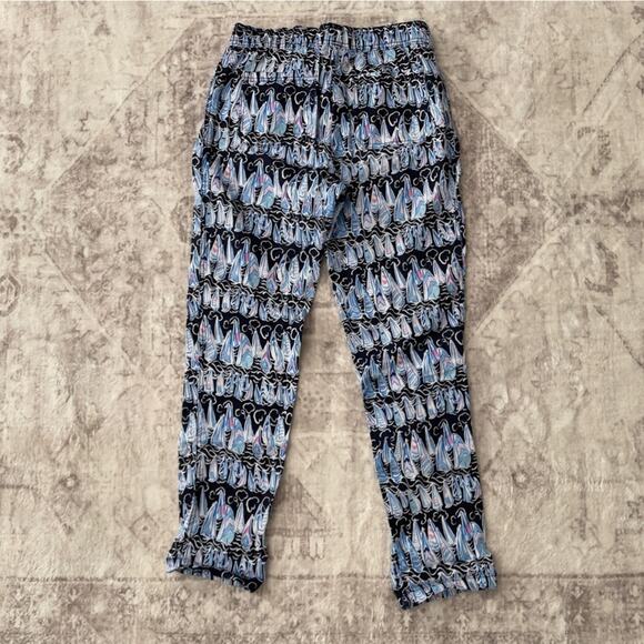 Lilly Pulitzer Taron Linen Pants Low Tide Sailboats Small Coastal Nautical - Picture 6 of 14